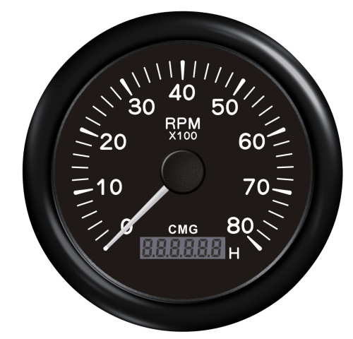 Тахометр для ПЛМ со счетчиком часов черный (0-8000RPM)