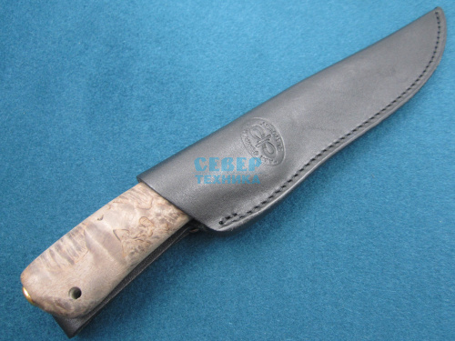 Нож "Лиса" карельская берёза стаб., алюминий, 95х18 /Златоуст фото 3